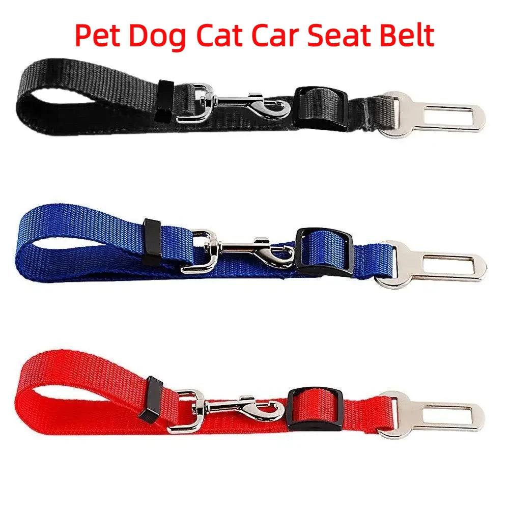 Dog Car Seat Belt – Adjustable Pet Travel Safety Harness Lead