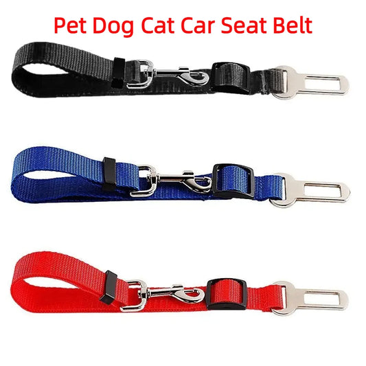 Dog Car Seat Belt – Adjustable Pet Travel Safety Harness Lead