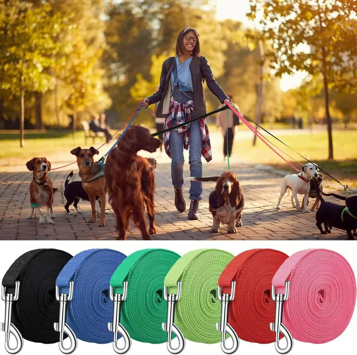 Dog Training Leash – Long Walking Lead for Small & Large Dogs