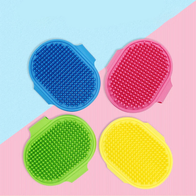 Silicone Dog Bath Brush – Soft Rubber Massage Comb for Pets