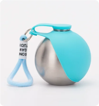 Stainless Steel Dog Water Bottle – Foldable Silicone Bowl for Walks