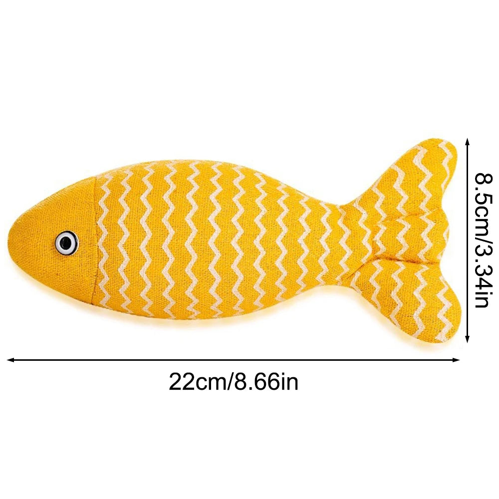 Catnip Fish Cat Toy – Sackcloth Kicker Fish Chew Toy