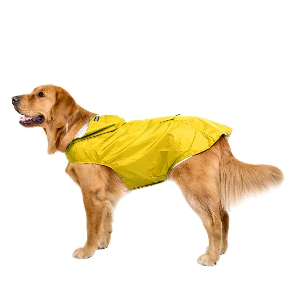 Hooded Dog Raincoat 9 Sizes – Waterproof Jacket with Reflective Strip