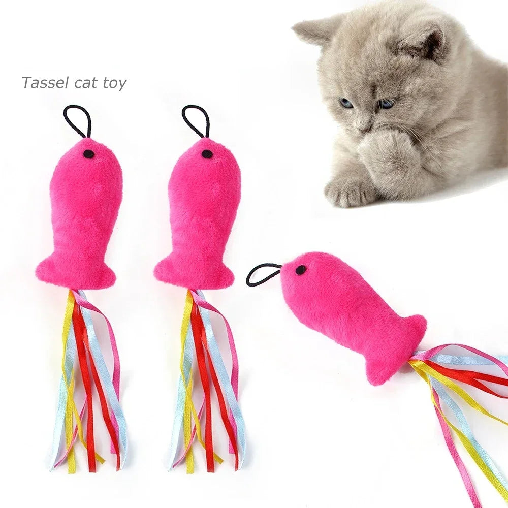 Cat Feather Toy Refills – Replacement Bird, Worm & Ball Teaser Heads