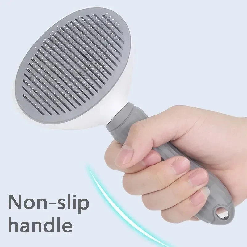Self-Cleaning Slicker Brush for Dogs & Cats – One-Click Deshedding Brush