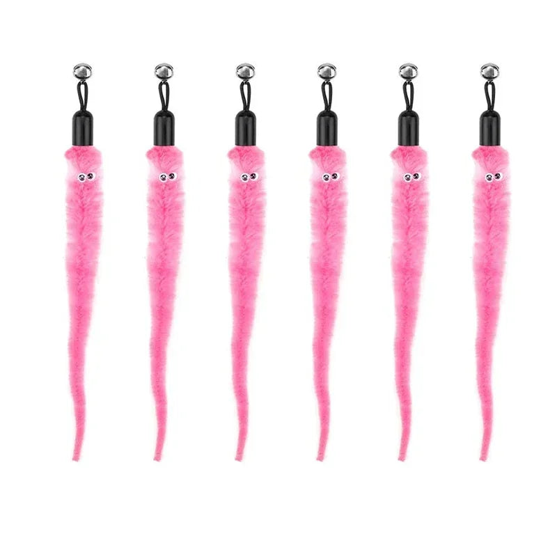 Cat Feather Toy Refills – Replacement Bird, Worm & Ball Teaser Heads