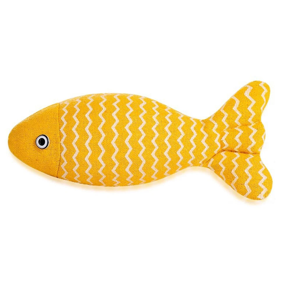Catnip Fish Cat Toy – Sackcloth Kicker Fish Chew Toy