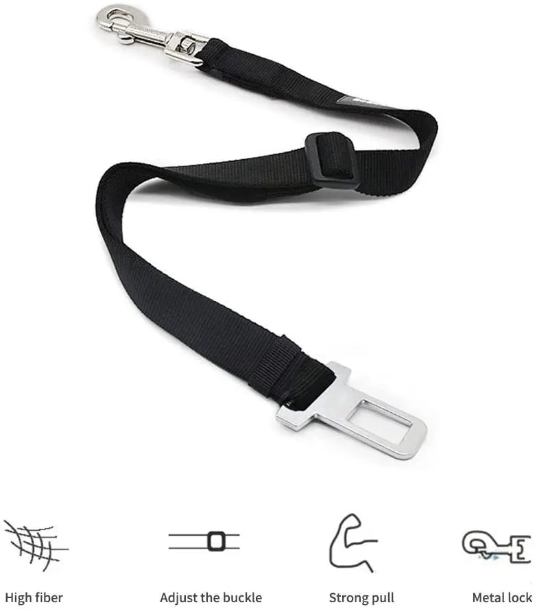 Adjustable Dog Car Seat Belt – Pet Vehicle Safety Lead Clip