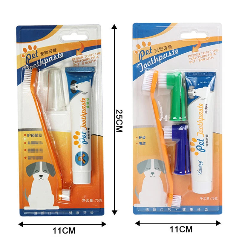 Dog Dental Care Kit – Pet Toothbrush & Toothpaste Set for Tartar