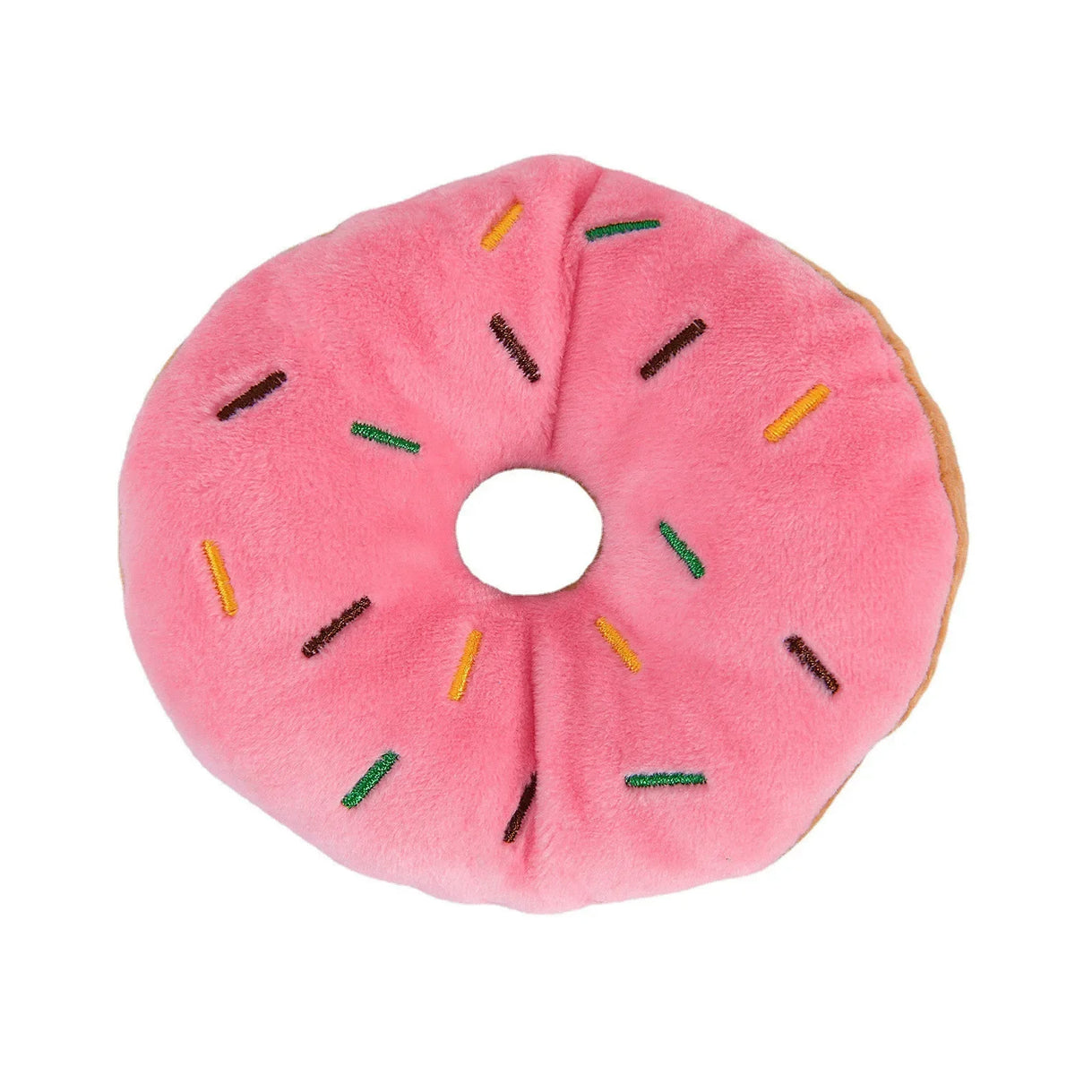 Plush Doughnut Dog Toy – Squeaky Chew Toy Small/Medium Dogs