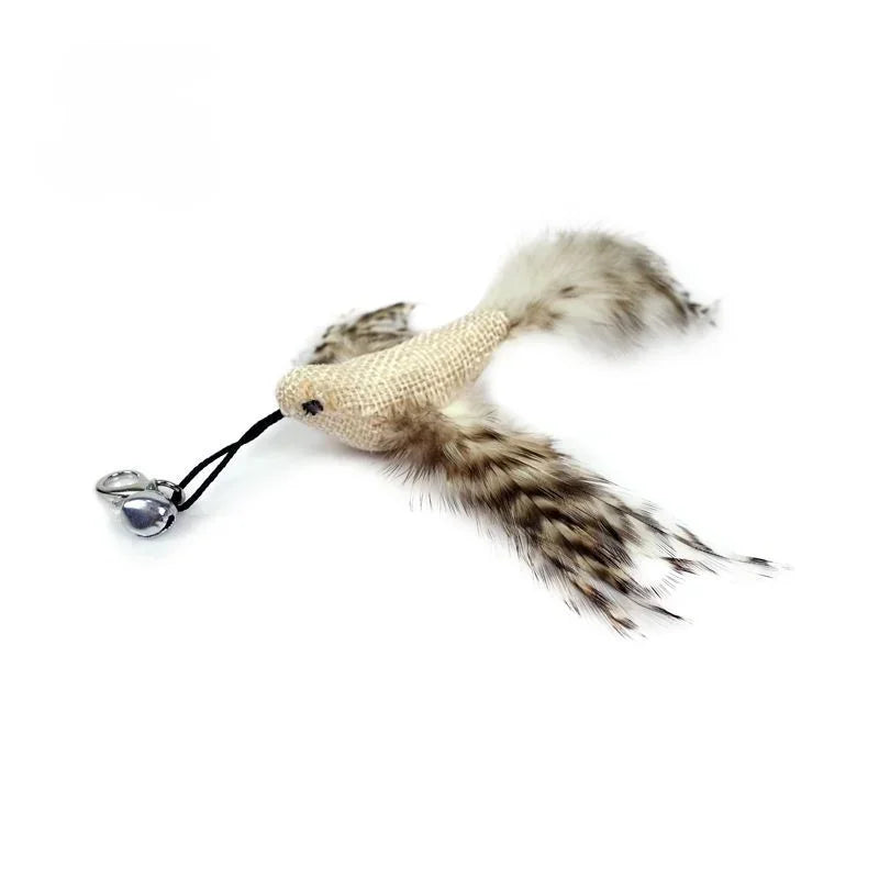 Cat Feather Toy Refills – Replacement Bird, Worm & Ball Teaser Heads