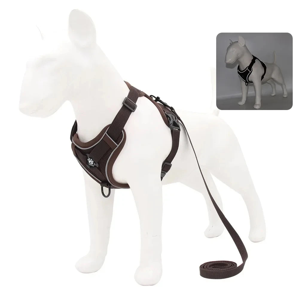 No-Pull Dog Harness with 1.5m Leash – Adjustable Reflective Vest Set