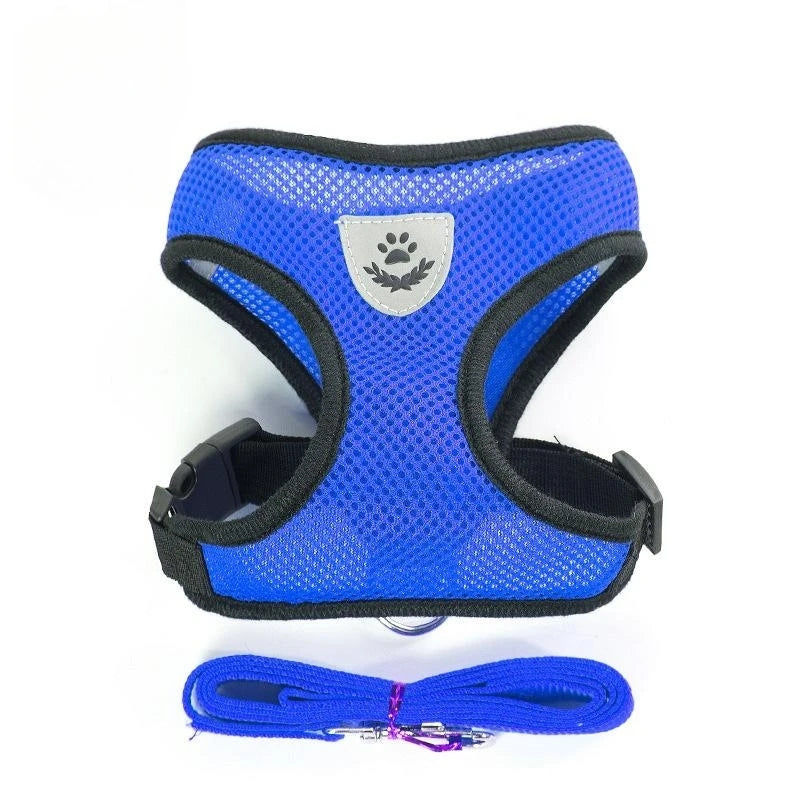 Cat & Dog Harness with Leash – Breathable Reflective Mesh Vest