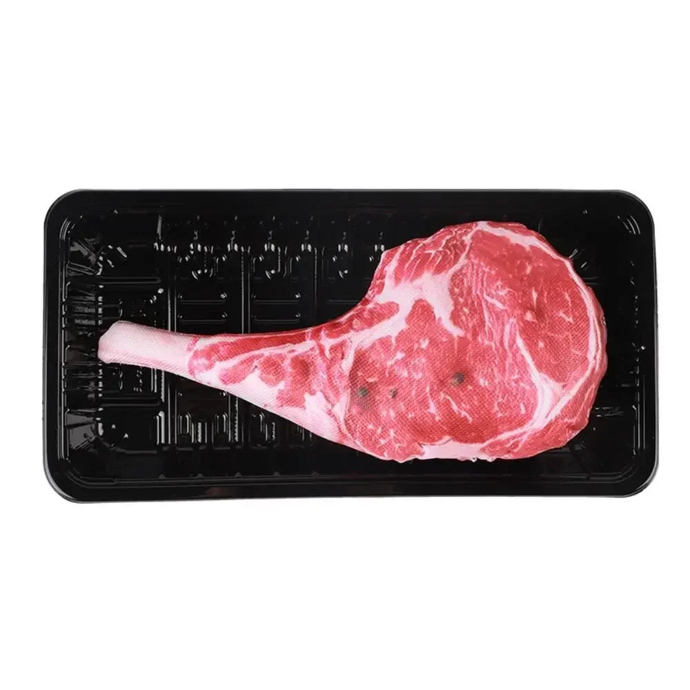 Squeaky Steak & Bone Dog Toys – Plush Chew Toys for Puppies