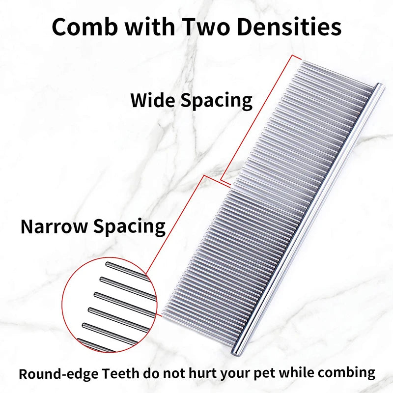 Pet Dematting Comb – Stainless Steel Undercoat Comb for Dogs & Cats