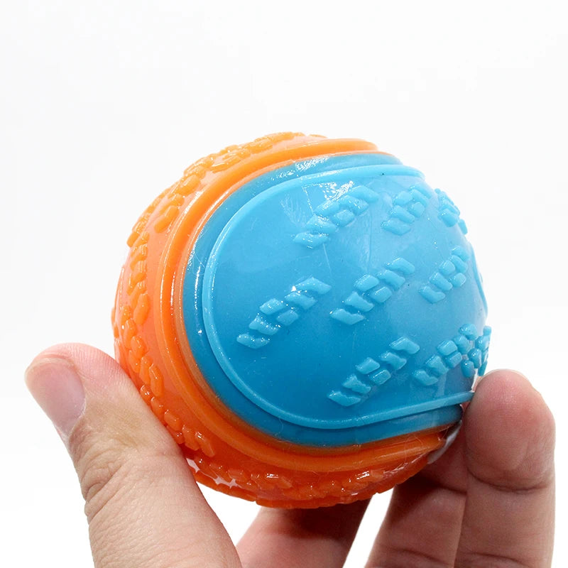 Squeaky TPR Dog Ball – Soft Teeth Cleaning Chew Toy