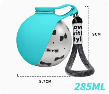 Stainless Steel Dog Water Bottle – Foldable Silicone Bowl for Walks