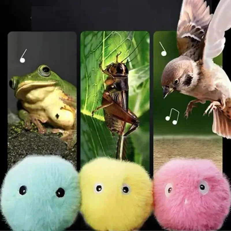 Chirping Cat Toy Balls – Bird & Cricket Sound Interactive Cat Toys