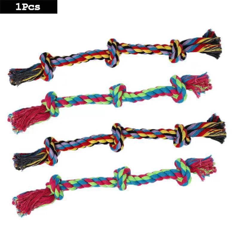 Cotton Rope Dog Toy – Knot Ball Dumbbell Teeth Cleaning Chew Toy