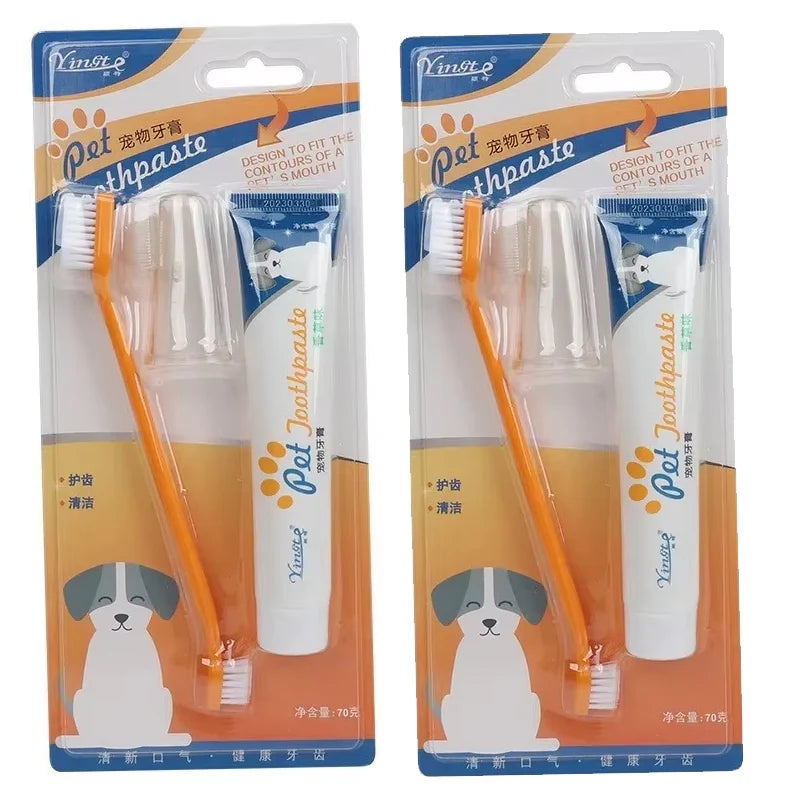 Dog Dental Care Kit – Pet Toothbrush & Toothpaste Set for Tartar