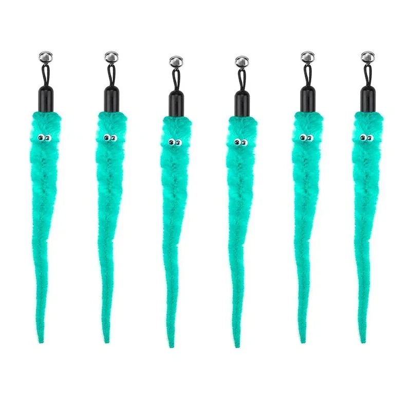 Cat Feather Toy Refills – Replacement Bird, Worm & Ball Teaser Heads