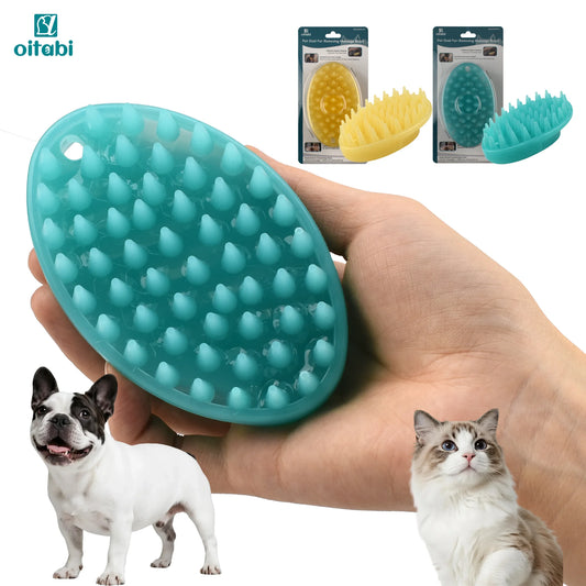 Soft Rubber Pet Brush – Short Hair Dog & Cat Bath Massage Brush