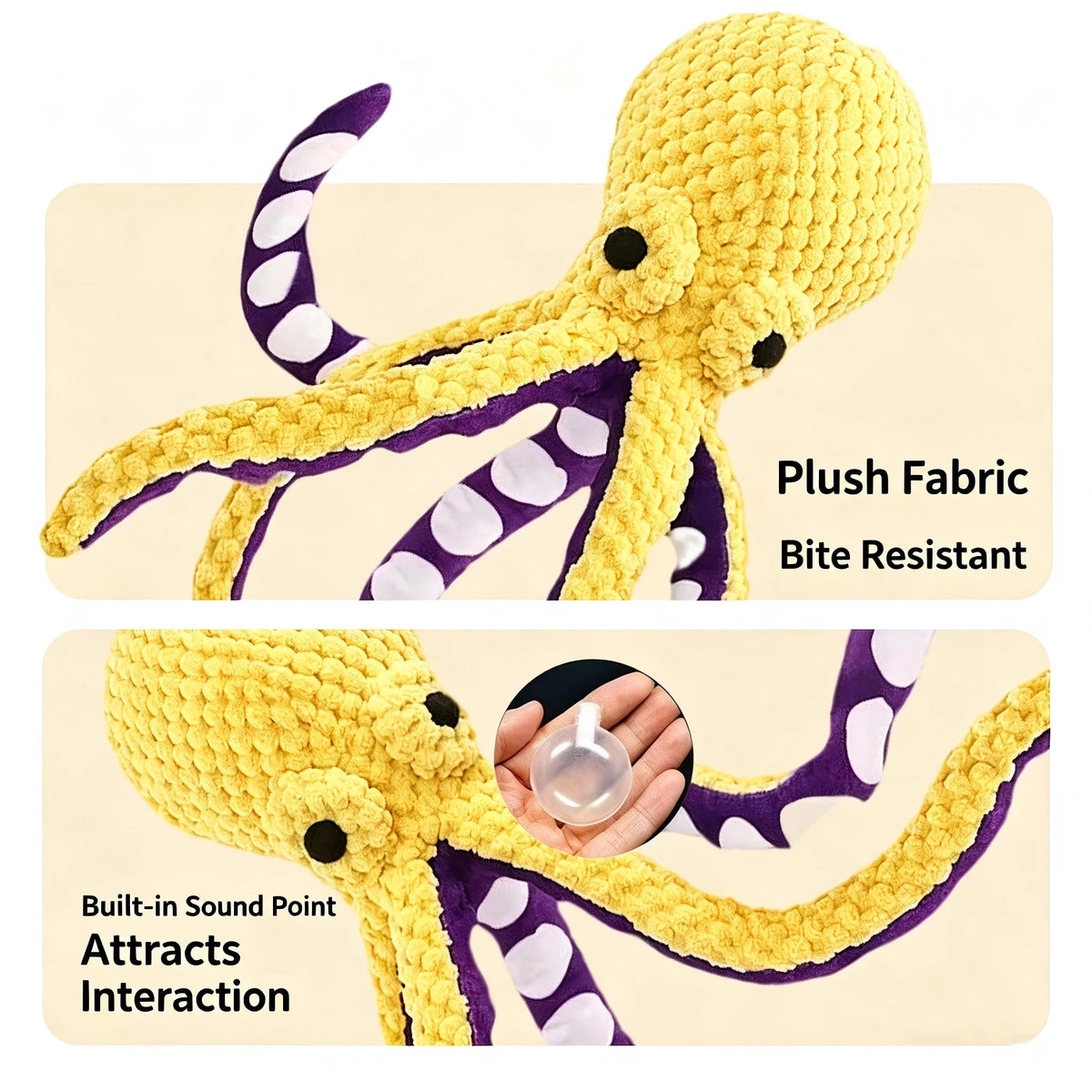 Squeaky Octopus Plush Dog Toy – Soft Chew Toy for Puppies