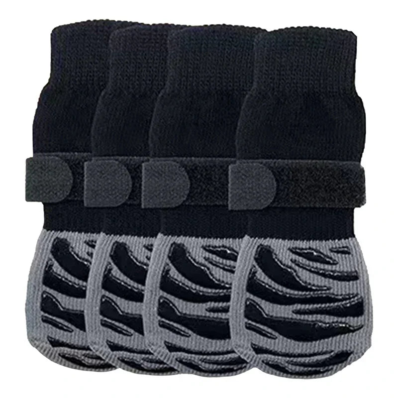 Anti-Slip Dog Socks 4 Pack – Grip Socks with Straps for Floors