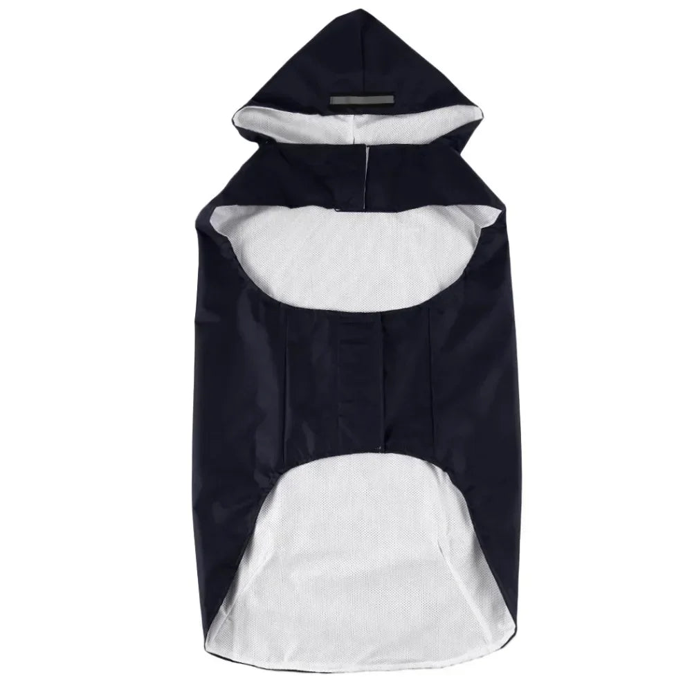 Hooded Dog Raincoat 9 Sizes – Waterproof Jacket with Reflective Strip