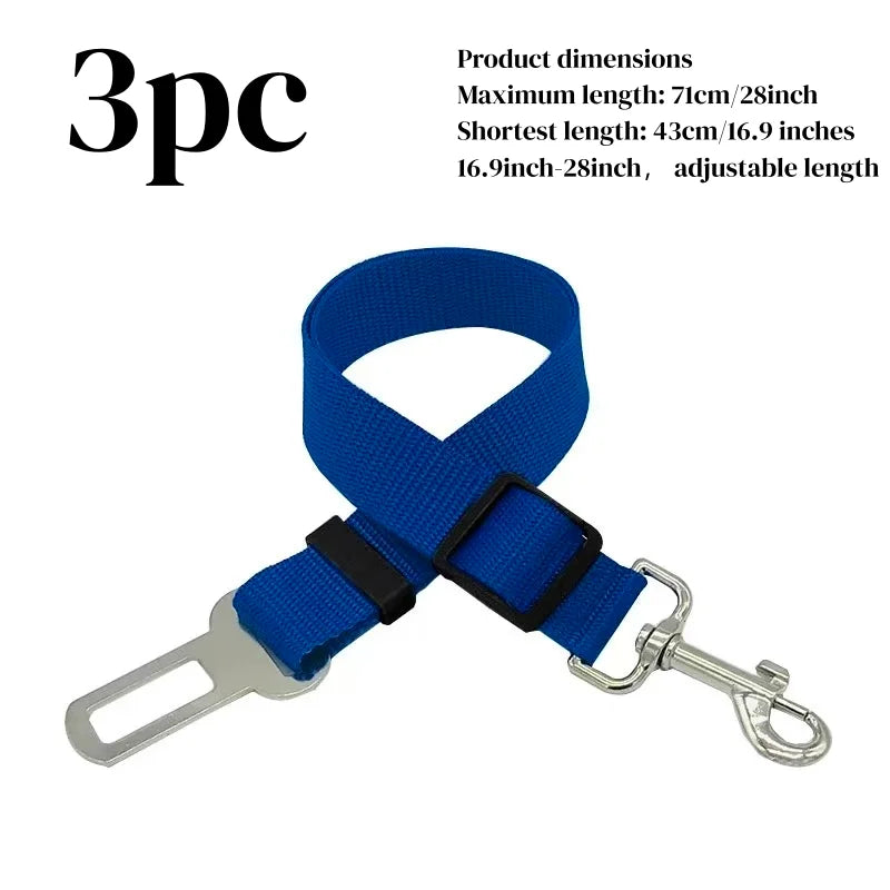 Dog Car Seat Belt – Adjustable Safety Rope with 360° Swivel Hook