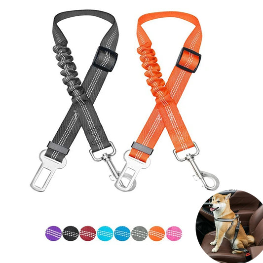 Dog Car Seat Belt Harness – Reflective Elastic Travel Safety Lead