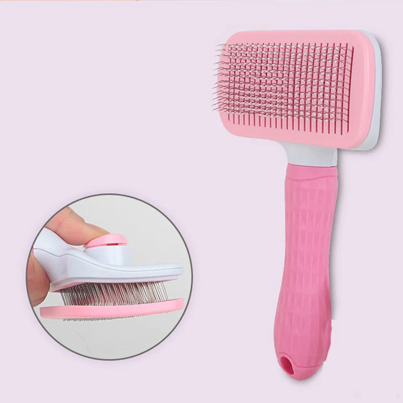 Self-Cleaning Pet Slicker Brush – Dematting Brush Dogs & Cats
