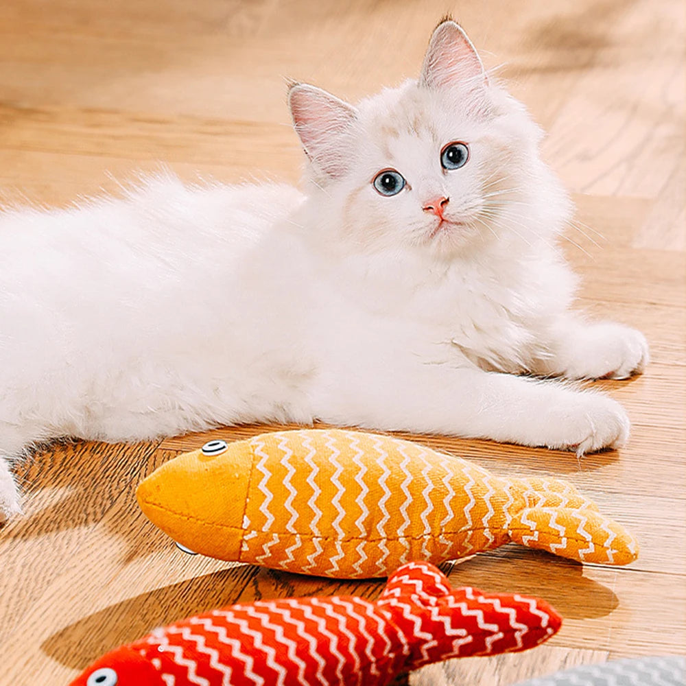 Catnip Fish Cat Toy – Sackcloth Kicker Fish Chew Toy
