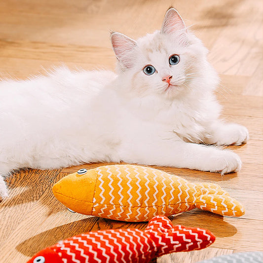 Catnip Fish Cat Toy – Sackcloth Kicker Fish Chew Toy