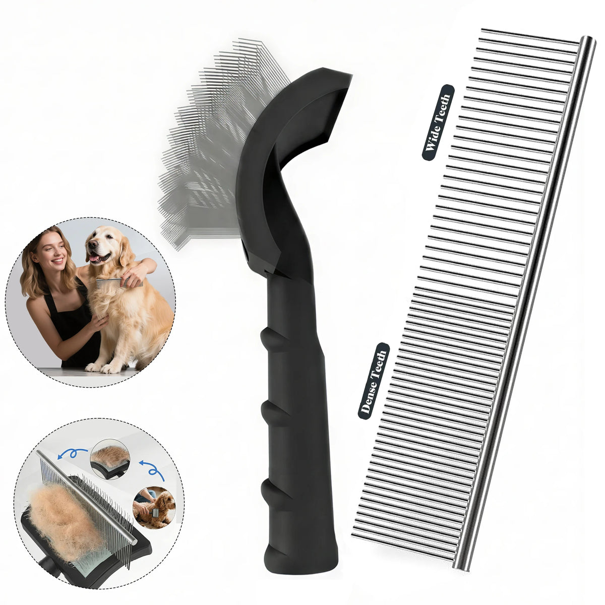 Dog Slicker Brush – Shedding & Knot Removal Pin Brush