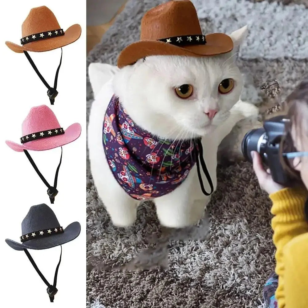 Dog Cowboy Hat – Adjustable Pet Sun Hat for Dogs & Cats
