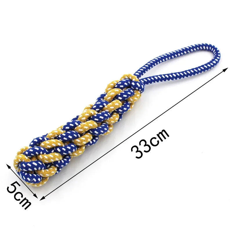 Cotton Rope Dog Toy – Knot Ball Dumbbell Teeth Cleaning Chew Toy