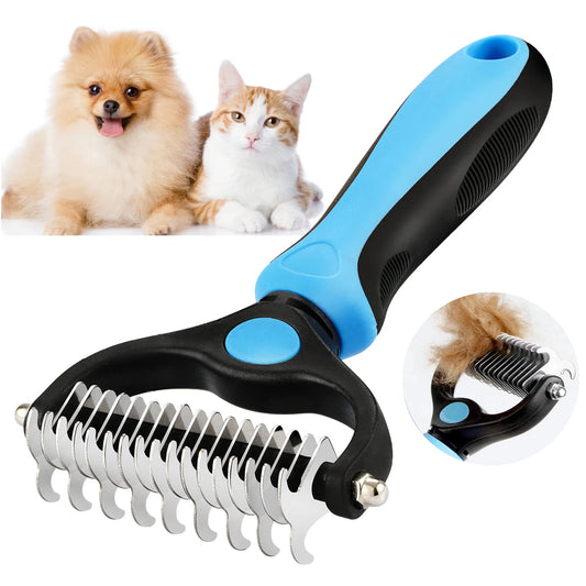 Pet Deshedding Brush – Dematting Knot Cutter Comb for Dogs & Cats