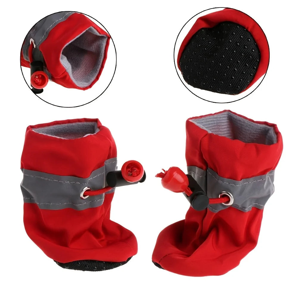 Waterproof Dog Shoes 4 Pack – Rain Boots Paw Protectors Small Dogs