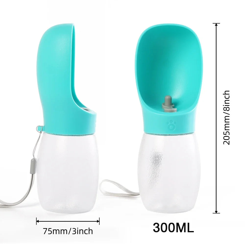 Portable Dog Water Bottle 300ml – Travel Drinking Bowl for Dogs & Cats
