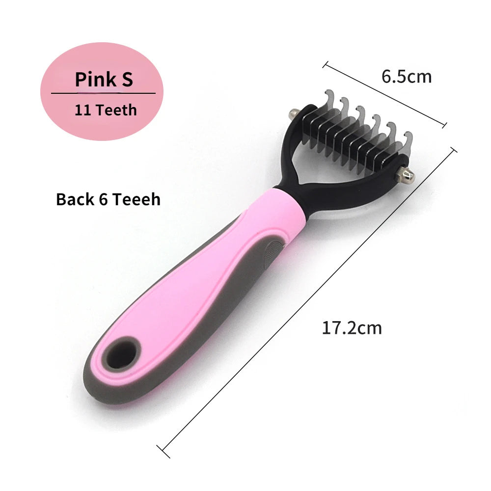 Pet Deshedding Brush – Dematting Knot Cutter Comb for Dogs & Cats