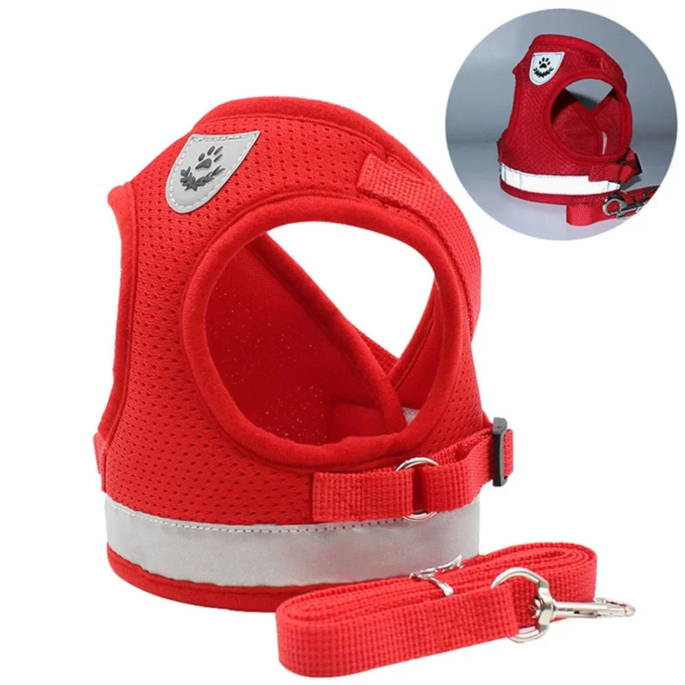 Cat Harness and Leash Set – Escape-Proof Reflective Mesh Vest Harness