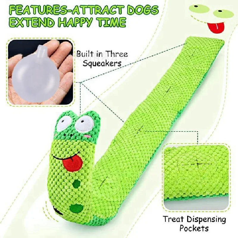 Snail Dog Puzzle Feeder – Squeaky Plush Snuffle Toy