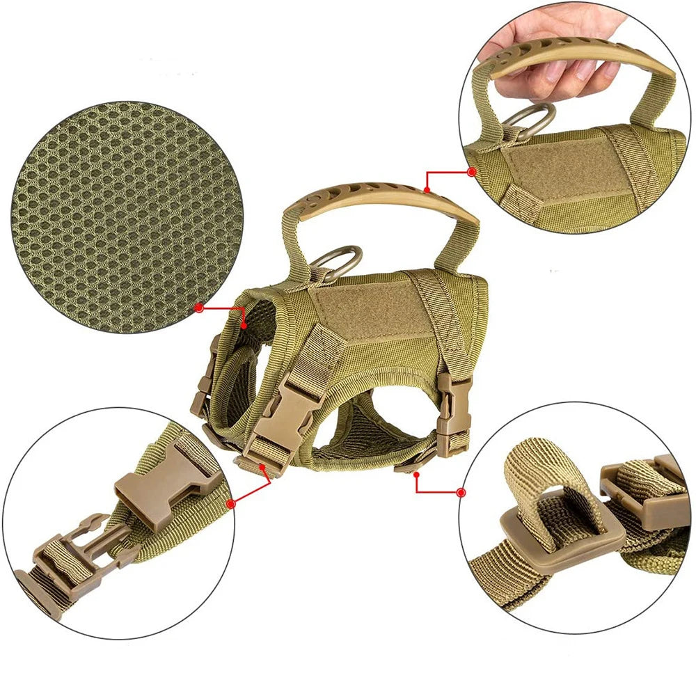 Tactical Cat & Small Dog Vest – 600D Training Harness Vest