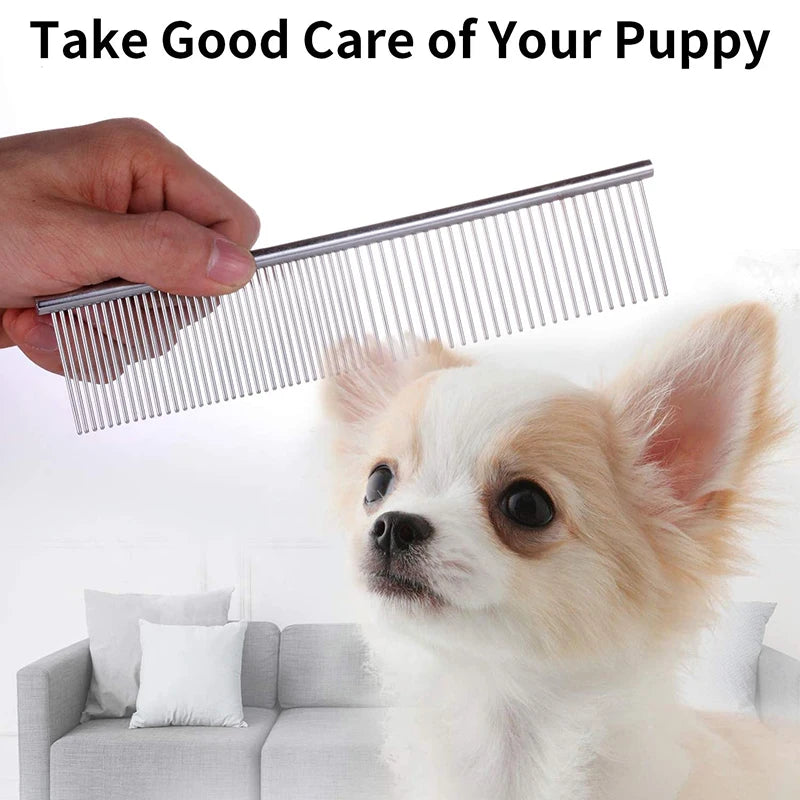Pet Dematting Comb – Stainless Steel Undercoat Comb for Dogs & Cats