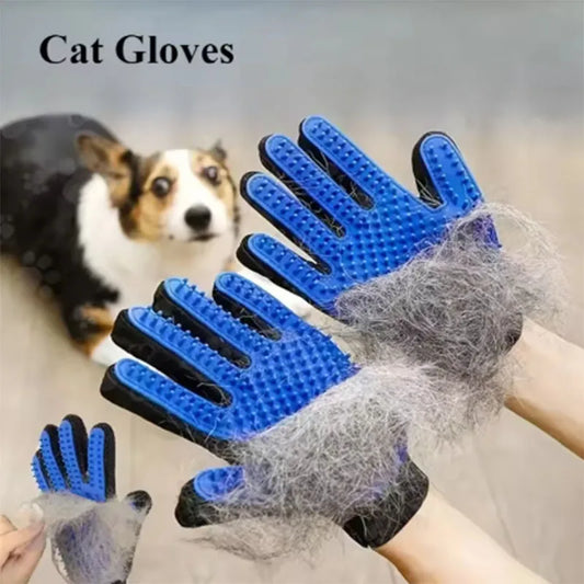 Pet Grooming Glove Brush – Dog & Cat Deshedding Massage Hair Remover