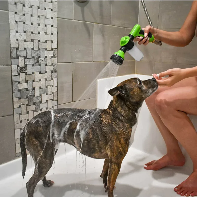 Dog Shower Sprayer Hose Nozzle – 3-Mode Pet Bath Wash Foam Sprayer