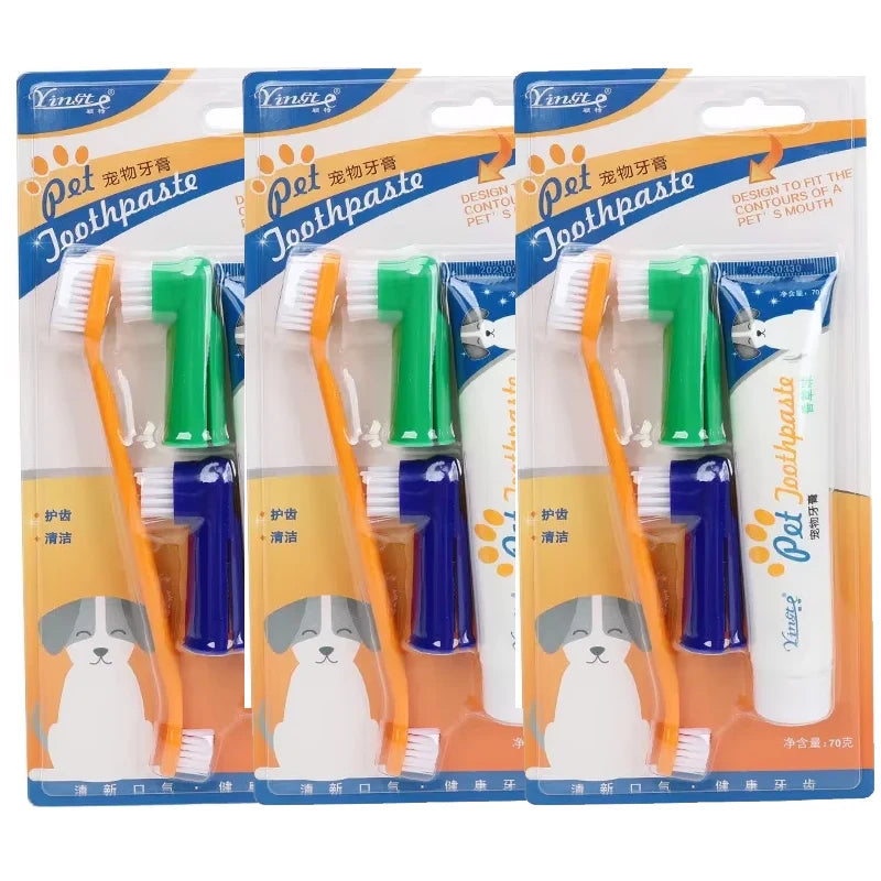 Dog Dental Care Kit – Pet Toothbrush & Toothpaste Set for Tartar