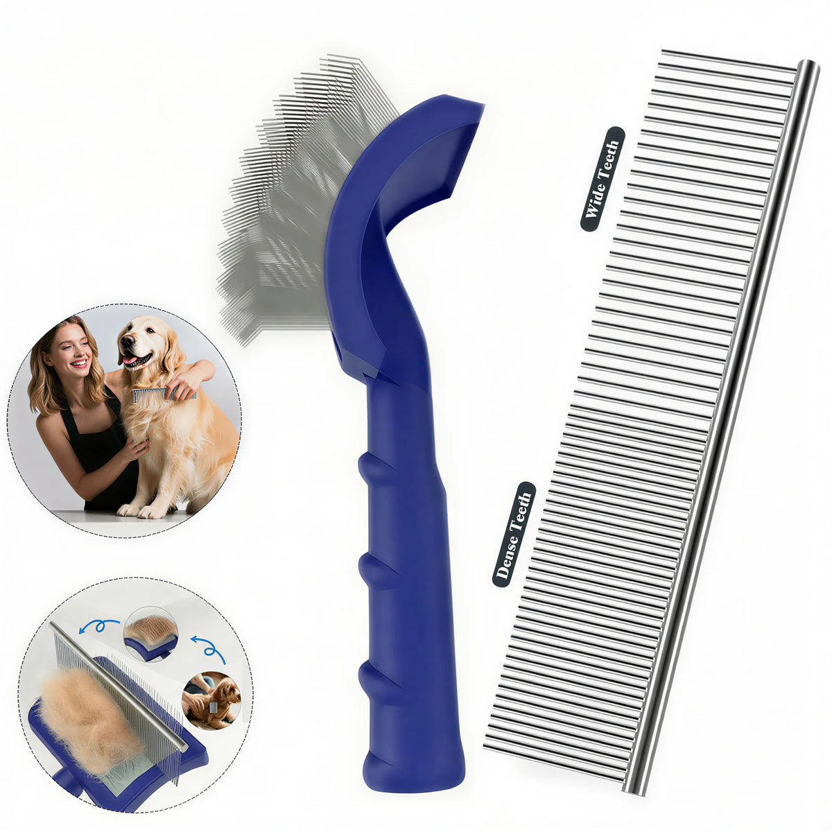 Dog Slicker Brush – Shedding & Knot Removal Pin Brush
