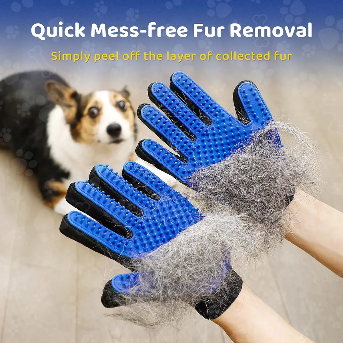 Pet Grooming Glove for Dogs & Cats – Gentle Deshedding Hair Remover Mitt
